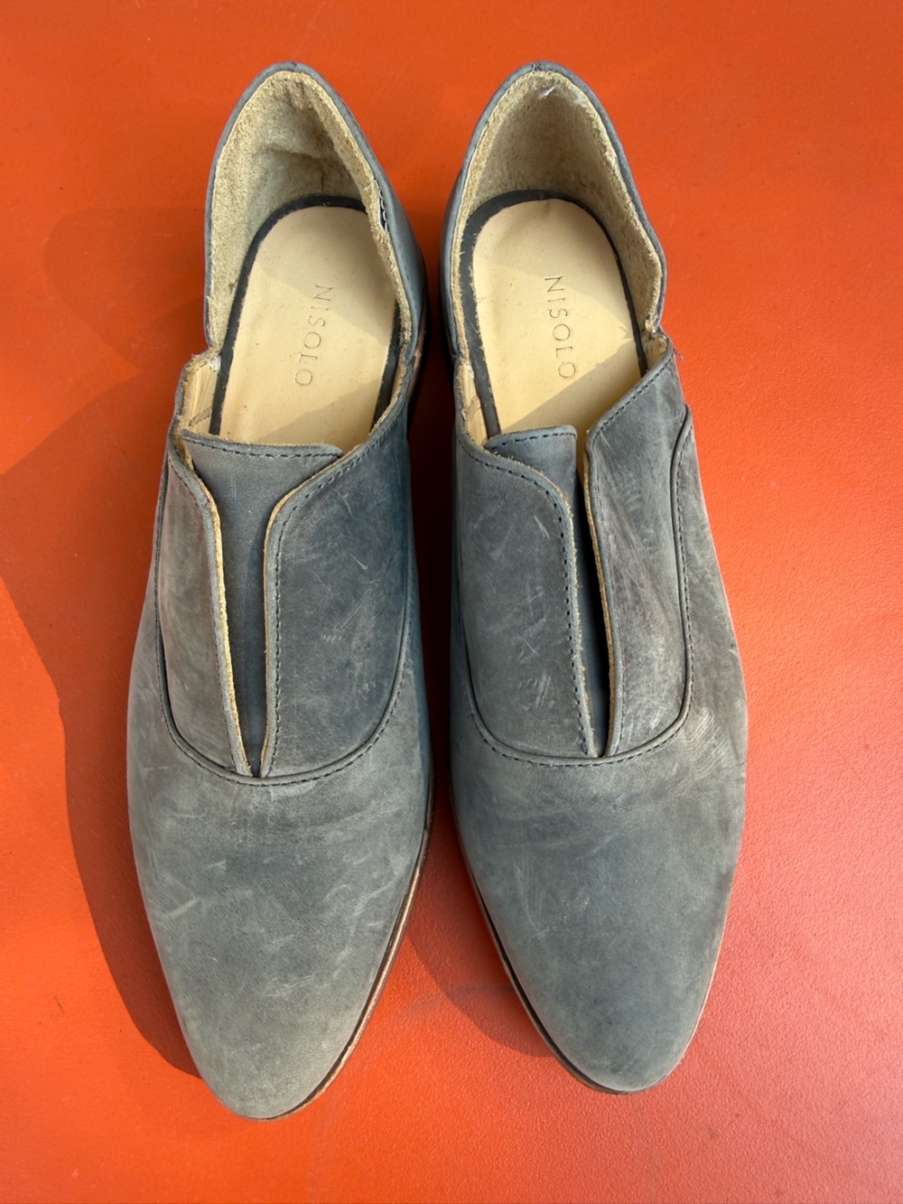 Nisolo Emma D'Orsay grey Suede Leather Oxford Slip On For Women Size 7